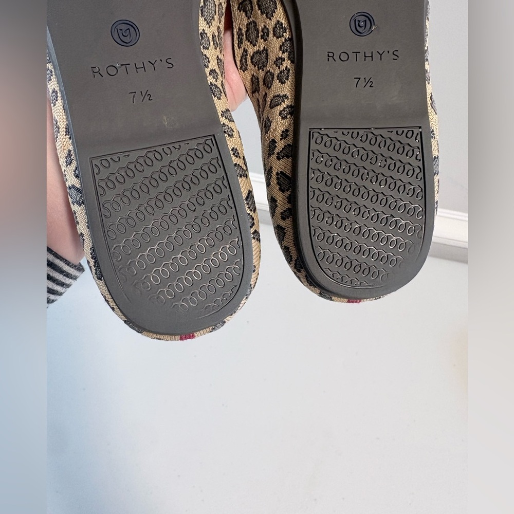 Rothy’s The Flat | Leopard Print Knit Flats | Size 7.5 - Picture 12 of 14
